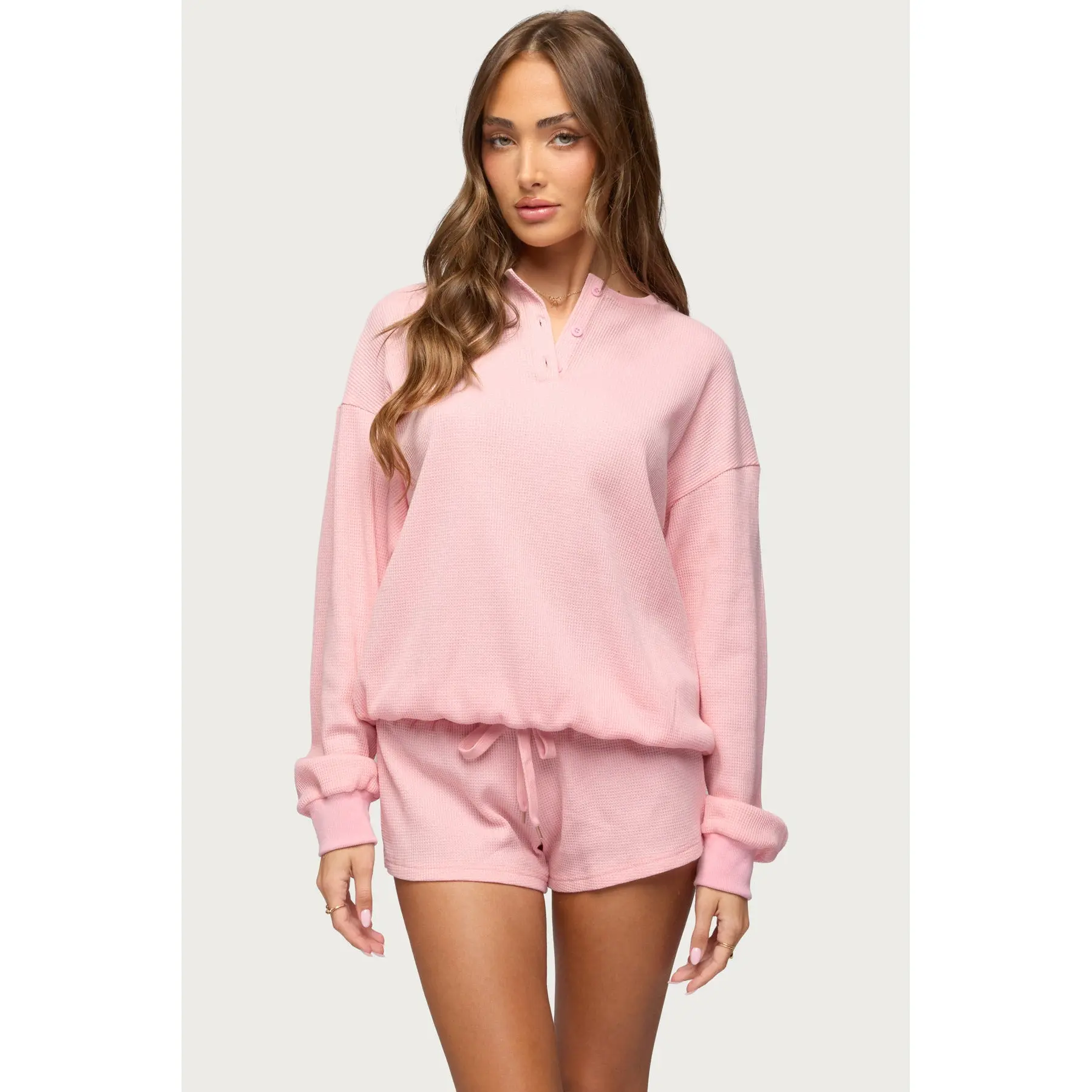 Baila Waffle Henley Top