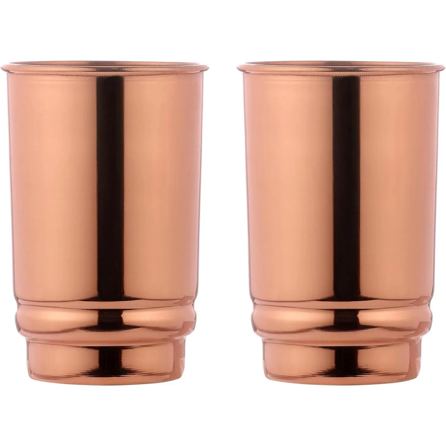 Copper Tumbler Set of 2 - Pure Copper Drinking Tumbler for Water, Ayurvedic Copper Tumbler for Daily Use, Glossy Finish, 11.83 oz (350 mL)