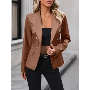 Button Up Collared Neck Blazer