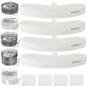 NPET Dog Water Fountain Non-woven Fabric Replacement Filters with Pump Sponges For DF10/DF30 Pet Water Fountain