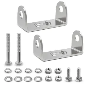 Nlilght 2PCS Stainless Steel Mounting Base Brackets Adjustable Mount Bracket Kits for Round and Square 4.5Inch 27W 42W LED Light Bar