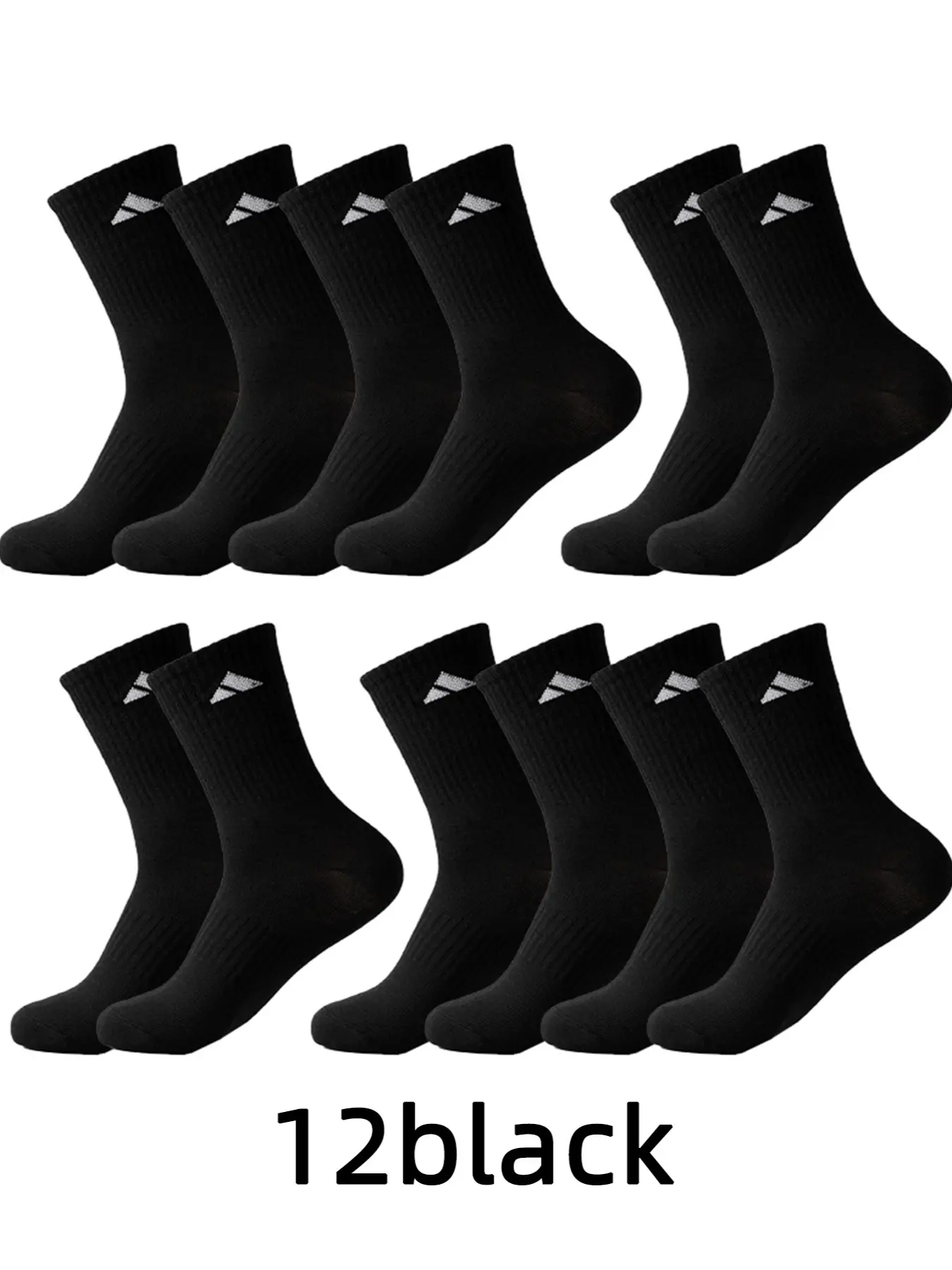 12 pairs of daily couple socks Polyester Athletic Socks Sports Socks All Season Cushioned Socks cushioning breathable medium round neck training and daily sock set