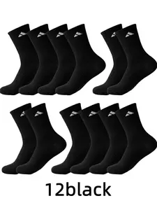 12 pairs of daily couple socks Polyester Athletic Socks Sports Socks All Season Cushioned Socks cushioning breathable medium round neck training and daily sock set