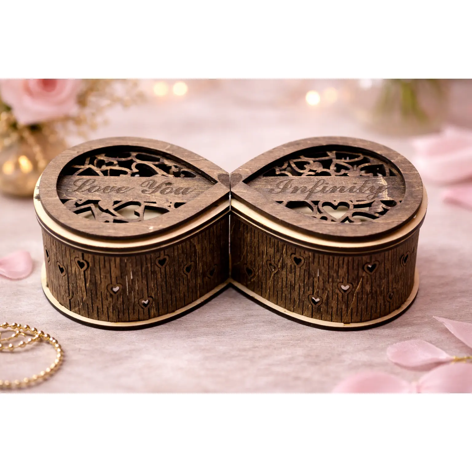 Handcrafted Wooden Infinity Keepsake Box