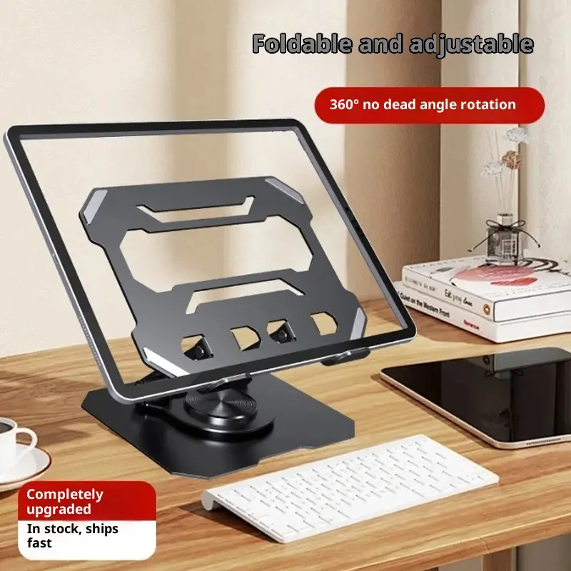 Universal Metal Mobile Phone Stand, Tablet Stand, Multi-angle Adjustable 360° Rotation, Non-slip Metal Phone Stand Compatible with All Smartphones and Tablets (Silver)