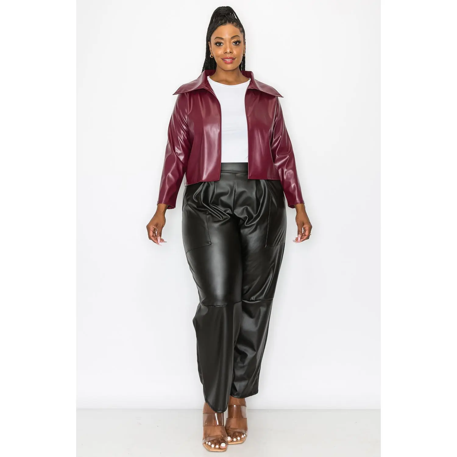 Ryder Crop Vegan Leather Jacket