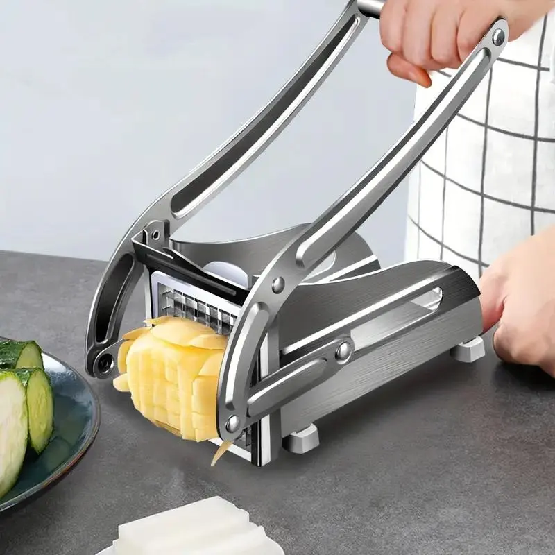 Stainless Steel Fruit Cutter, Vegetable Cutter, Potato Cutter, French Fry Cutter, Potato Slicer, Vegetable Slicer, Vegetable Cutting Slicer, Onion Chopper, Food Chopper, Heavy Duty Cutter For Potatoes Carrots Cucumbers, Kitchen Gadgets, Kitchen Accessori