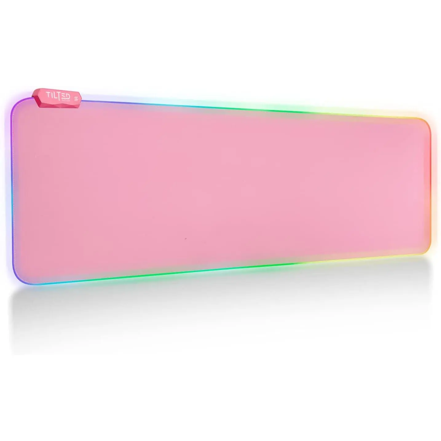 XL Size RGB Pink Gaming Mouse Pad for Gamer Girls - Synthetic 31.5” x 11.8” x.12” Inches Large Area Pad with 8 LED Lights, Smooth Gliding, Easy Cleaning, Mechanical KB Compatible PC Accessory, Manufacturer Warranty
