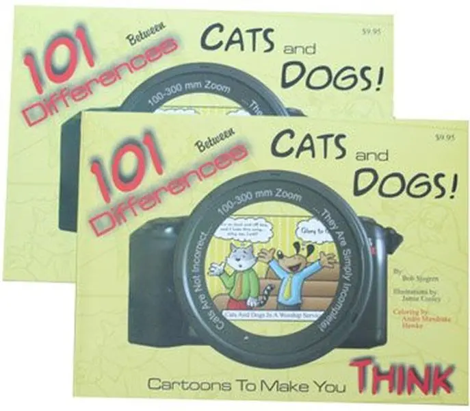 USED Book - 101 Differences Between Cats and Dogs by Bob Sjogren (Paperback) - english