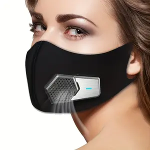 Electric Mask with Fan Replaceable Filter, Dust-proof, Self-contained Rechargeable Air Purifier Mask, Suitable for Woodworking, Running, Mountaineering, Gatherings, Cycling, Painting Work Protection