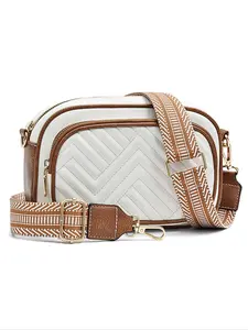 Quilted Crossbody Bags Purse for Women,Small Vegan Leather Handbags,Purses withTwo Straps