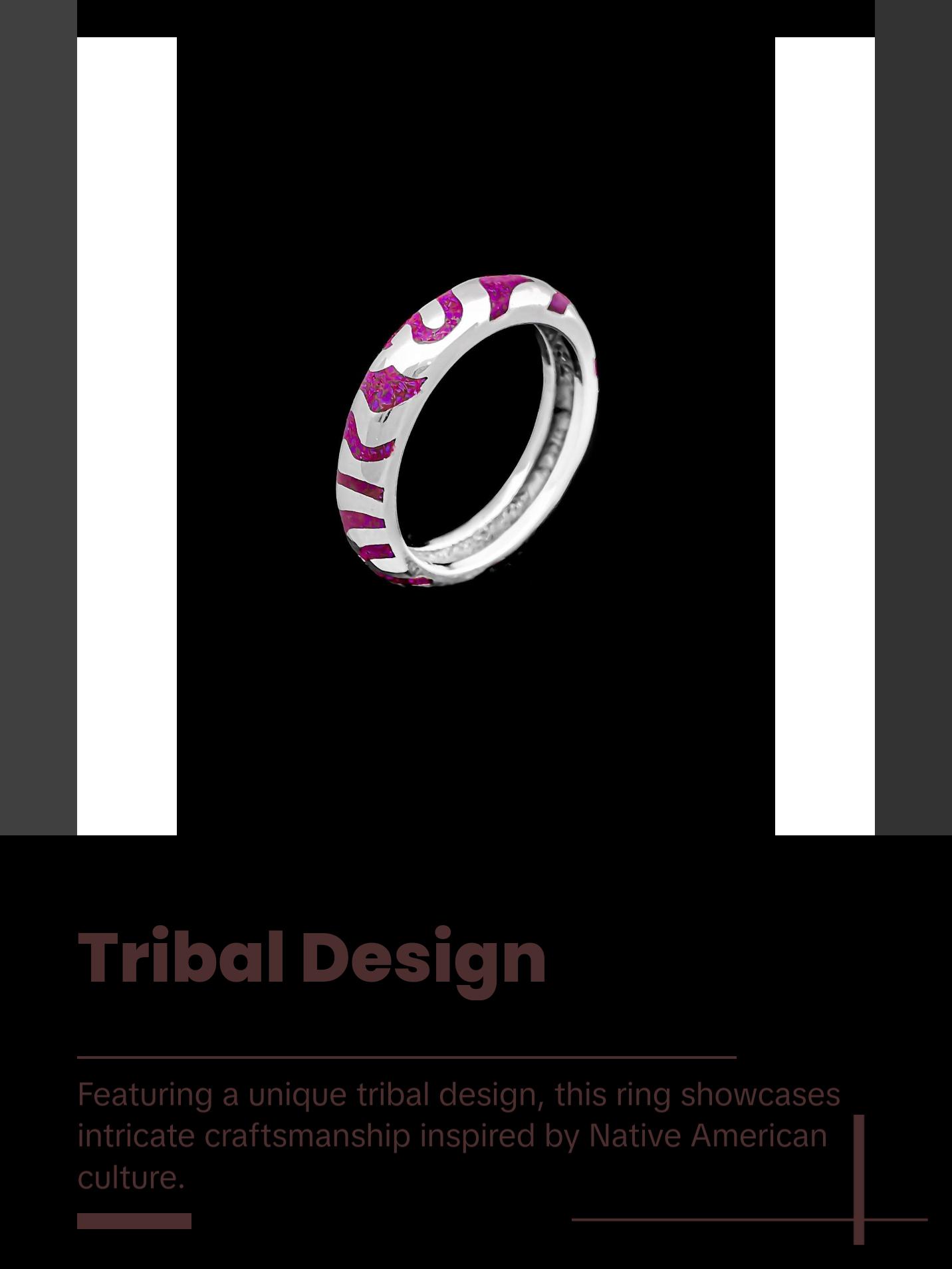 Size 13 - 925 Sterling Silver Tribal Ring • Sugilite Gemstone • Navajo Handmade • Purple Native American Ring