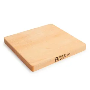 John Boos Chop N Slice Small Maple Wood Edge Grain Cutting Board, 10" x 10" x 1" Chopping Fruit