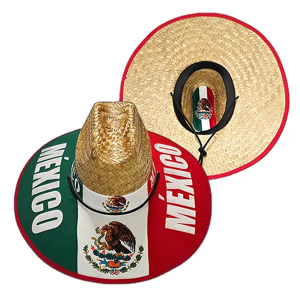 Handcrafted Unisex Mexico Straw Hat, Sombrero de Paja, with Wide Brim for Sun Protection Durable Outdoor Hat