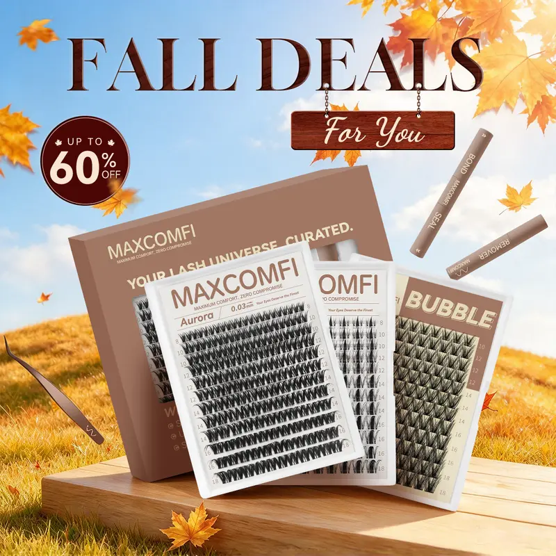 MaxComfi Aurora Mira Bubble Manga Lashes - 0.03mm Fluffy False Eyelashes, Beginner-Friendly Strip-Type, Thin Band, Waterproof, Soft, Long-Lasting for Natural Airy Cute Look, with Adhesives, Acrylic Resin, Sunscreen, US-Made for Daily Makeup Routine