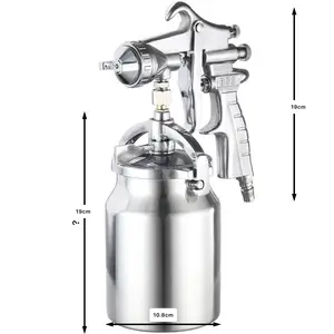 BSS PQ-2 Industrial Siphon Feed Spray Gun, 2.0mm Nozzle High Pressure Air Paint Gun with 1000ml (1L) Aluminum Cup,  Heavy Duty Pneumatic Sprayer for Large Area Painting, Woodworking, Metal Rust Prevention & Construction, 50-72 PSI
