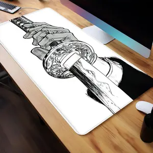 Manga Pattern Mouse Pad, Large Gaming Mouse Pad, Non-slip Rubber Base Stitched Edge Desk Pad for Desk Laptop Desktop, Computer Accessories, Corporate Work Desk Accessories