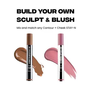 SACHEU Build Your Own Sculpt & Blush DUO: Contour & Cheek STAY-N DUO, All-day Wear, Buildable Pigment, Precise Applicator