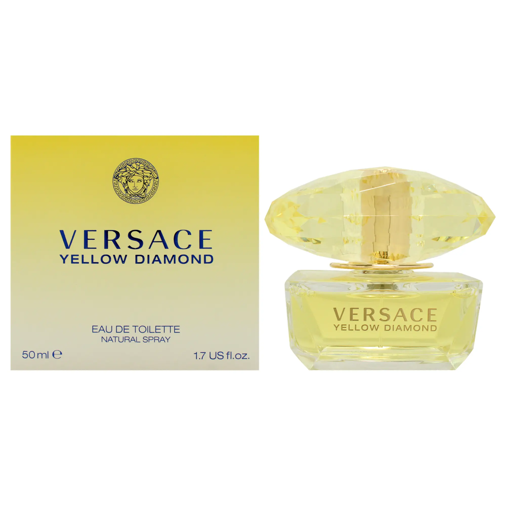 VERSACE Yellow Diamond Eau de Toilette for Women, Designer Perfume Fragrance, 1.7 fl oz Spray Bottle, 1 To 1.9 Fl Oz