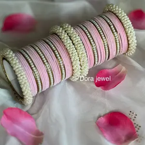Dora Jewel Bridal Party Bangles Velvet Churas Available in Multiple Colors Elegant Design for Special Occasions