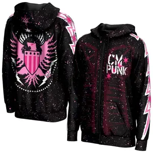 CM Punk WWE Black Full Zip Hoodie, Legendary Comeback Style Jacket, Best In The World Streetwear, Second City Saint Collector Gift, Wrestling Apparel