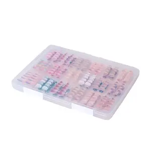 Large Storage Box File Organizer Press-On Nails Display - Clear Plastic Case Easy Organization