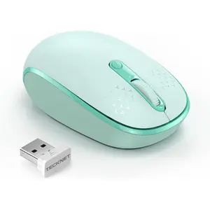 Wireless Mouse for Laptop, 2.4G Quiet Computer Mouse with USB Receiver, 4 Buttons Portable Cordless Mice for Chromebook, Laptop, PC, Mac, 800/1200/1600 DPI - Mint Green-USA