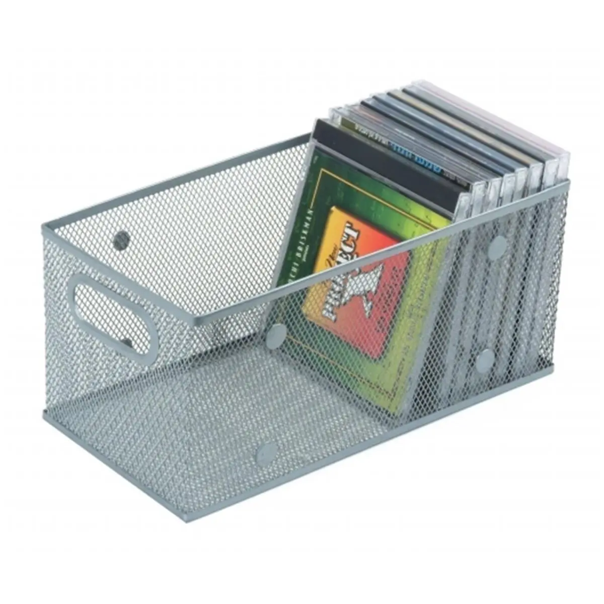 212 MAIN Portable Stainless Steel Mesh Storage Basket - 11x5.5x5 in Foldable Rectangle Open Bin with Handles, Holds Up to 24 Cod, Durable Cycling Gear Organizer for Home, Kitchen, Garage