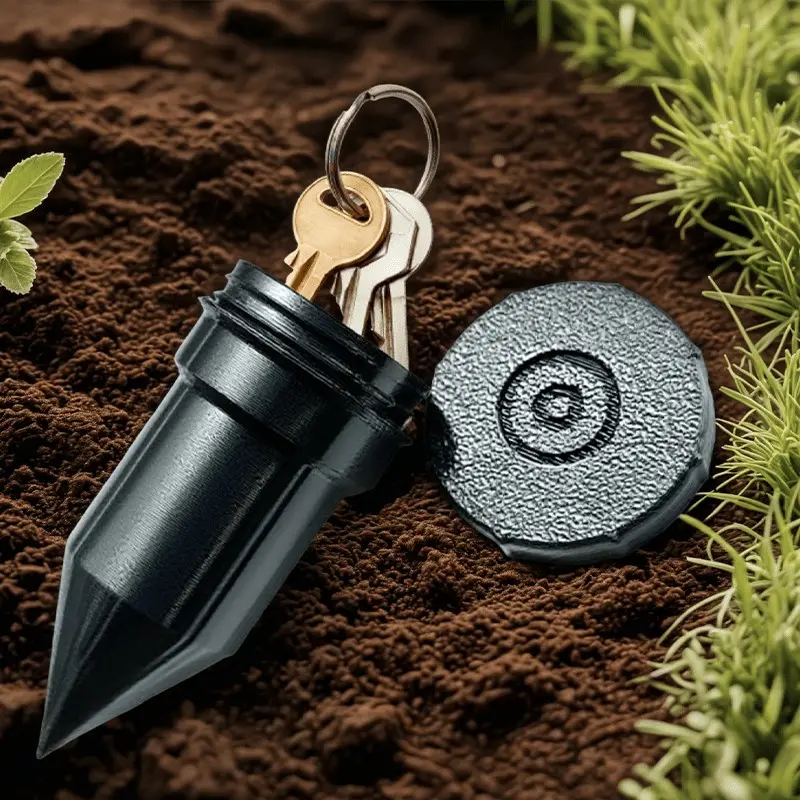 Sprinkler-Shaped Key Hider Realistic Outdoor Waterproof Key Safe Corrosion-Resistant Underground Insertion for Garden Yard Lawn Security Hidden Storage Box