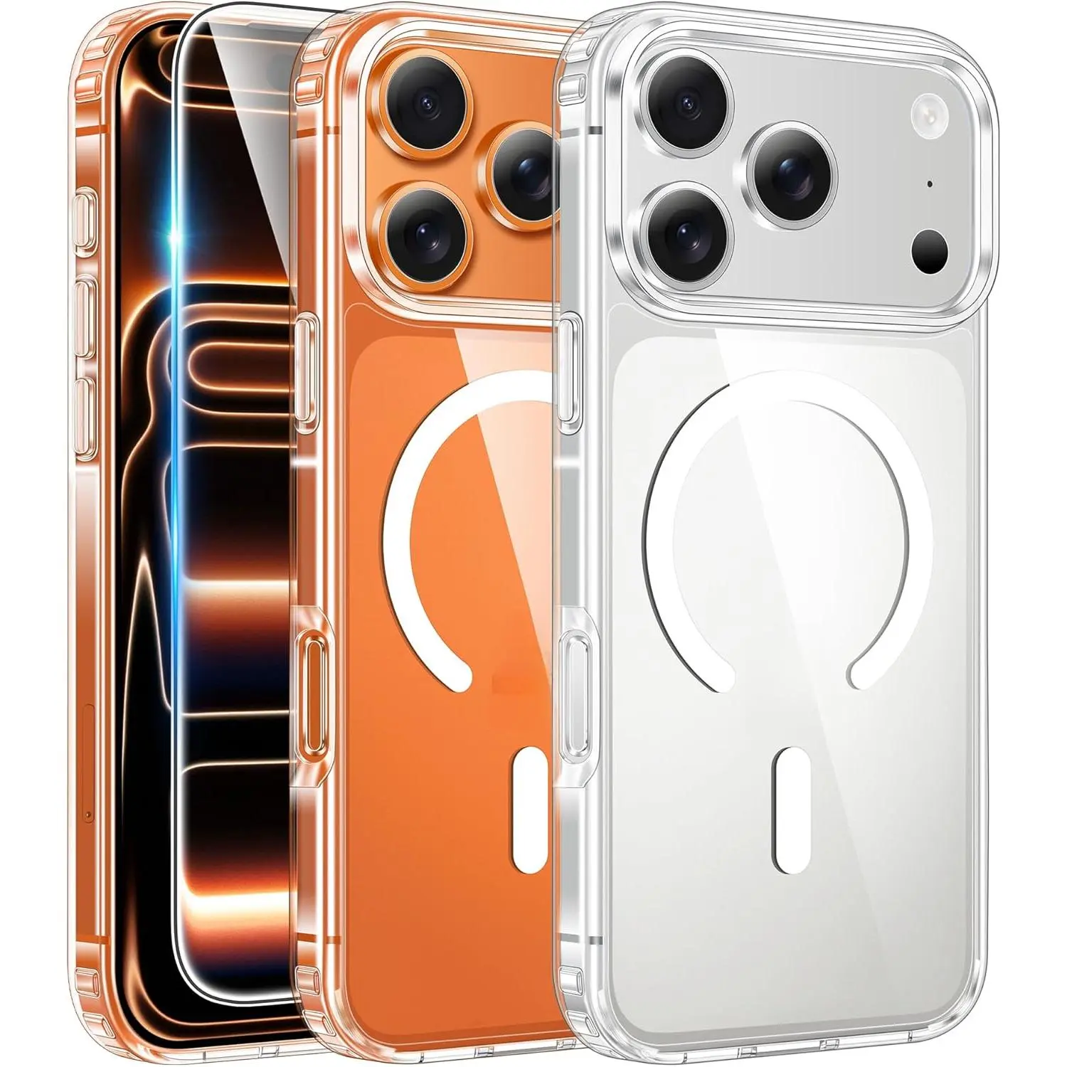 Clear phone case for iPhone 18 17 16 15 14 13 Pro Max Case  Clear Magnetic Phone Cases  Compatible with Magsafe Slim Anti Yellowing Rugged Shockproof Protective Transparent Cell Cover