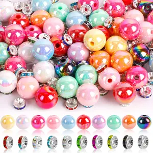 250 Pcs Rainbow Acrylic Bead Assortment for DIY Pens - Colorful Spacer Beads & Focal Beads for Beadable Pens, Jewelry Making, Craft Projects (Mixed Sizes & Colors)