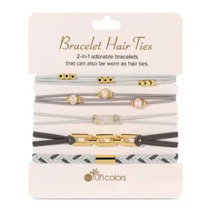 Gray & Light Mint Bracelet Hair Ties