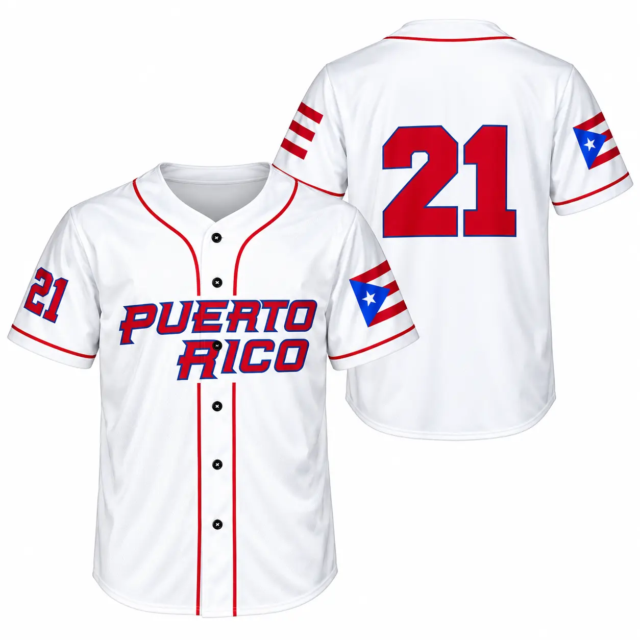Men’s Retro Baseball Short-Sleeve Button Jersey, White Base with Contrasting Piping, Number 21 Sports Print, Loose Breathable Casual Fit for Games & Everyday Streetwear