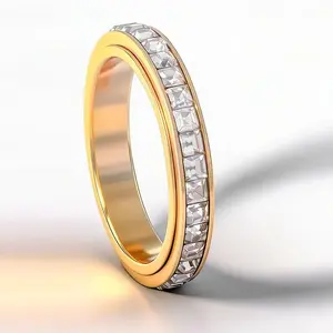Anxiety Rings for Women and men Titanium Steel Spinner Fidget Band Rings Cubic Zirconia Relieving Anxiety Wedding Promise Lucky Rings Comfort Fit Size 6 to 11 mother's day gift ideas gf,Men jewelry gift #summervibes silver Rings