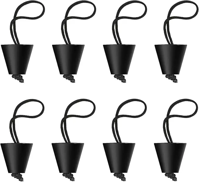 8 Pcs Kayak Scupper Plugs Kit, Silicone Universal Kayak Scupper Plug Drain Holes Stopper Bung with Lanyard, Kayak Accessories