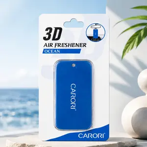 CARORI Hanging Car Air Freshener Set, Non-Liquid Solid EVA Scent Sheets for Rearview Mirror, Long Lasting Fragrance, Cute Auto Interior Decor, Ocean Scent