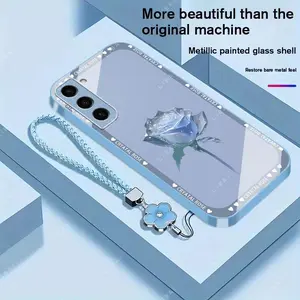 Suitable for [Galaxy S23+] Brand new premium phone case, Free four-leaf clover lanyard，drop-proof and fingerprint-resistant，simple and elegant design，multiple colors available YM99