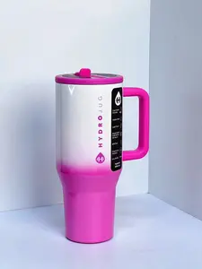 HydroJug 30oz Pink Gradient Tumbler Stylish Drinkware Flask for Everyday Use BPA-Free Stainless Steel Insulated with Bag 24 oz Glass Juice Straws Portable Bottled Sports Bottle blank doucle-walled handle magnet design double silver anime crime show pepper