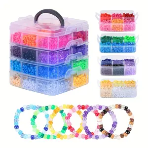 5100pcs Large Hole Beads, 4 Layers 24 Colors Boxed, DIY Beading Accessories, DIY Bracelets, Jewelry, Keychains, Perfect for Crafting and Accessories
