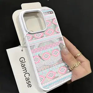 Geometric Pattern Phone Case， Tribal Bohemian Style for iPhone 17 16 15 14 13 12 11 Plus Pro Max.