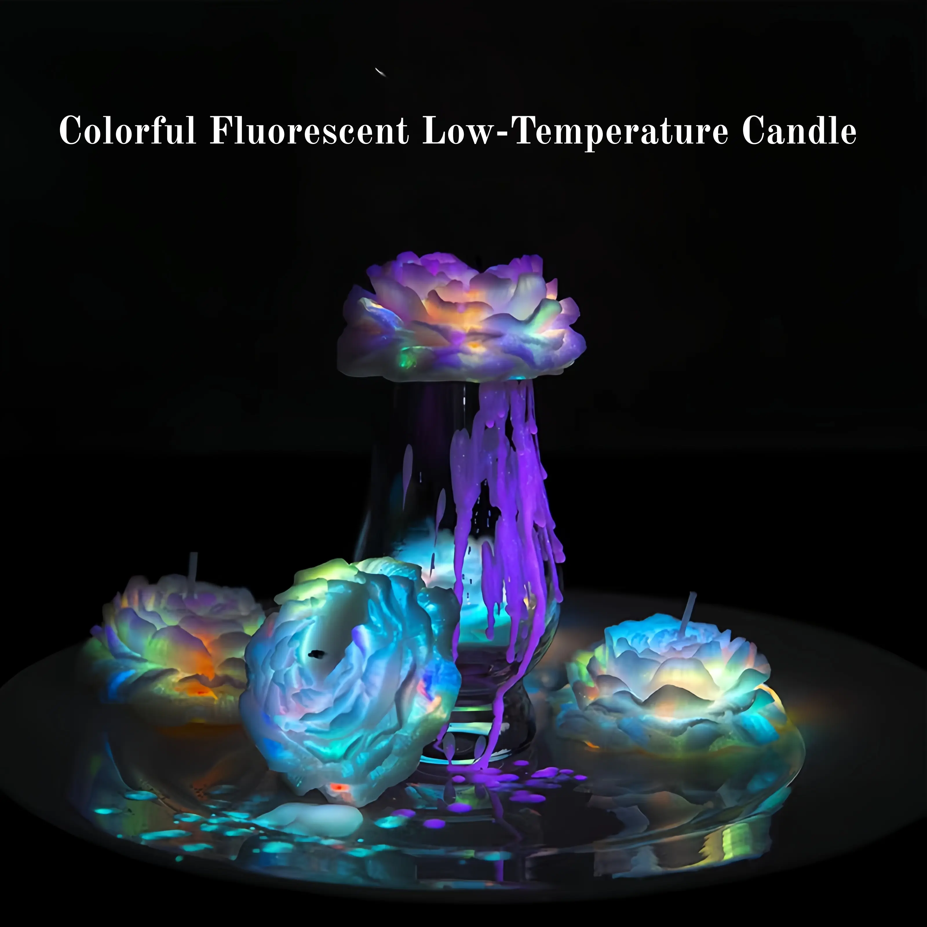 [Wildry] Skin-Safe Non-Toxic Low-Temperature Dripping Wax Candles - Rainbow Stripe, Blue Rainbow Effect, Dripping Glow, Soft Warm Drips, 12-Month Shelf Life, Box-Packaged Home Decor, Daily Aromatherapy, Valentine's Day Gifts