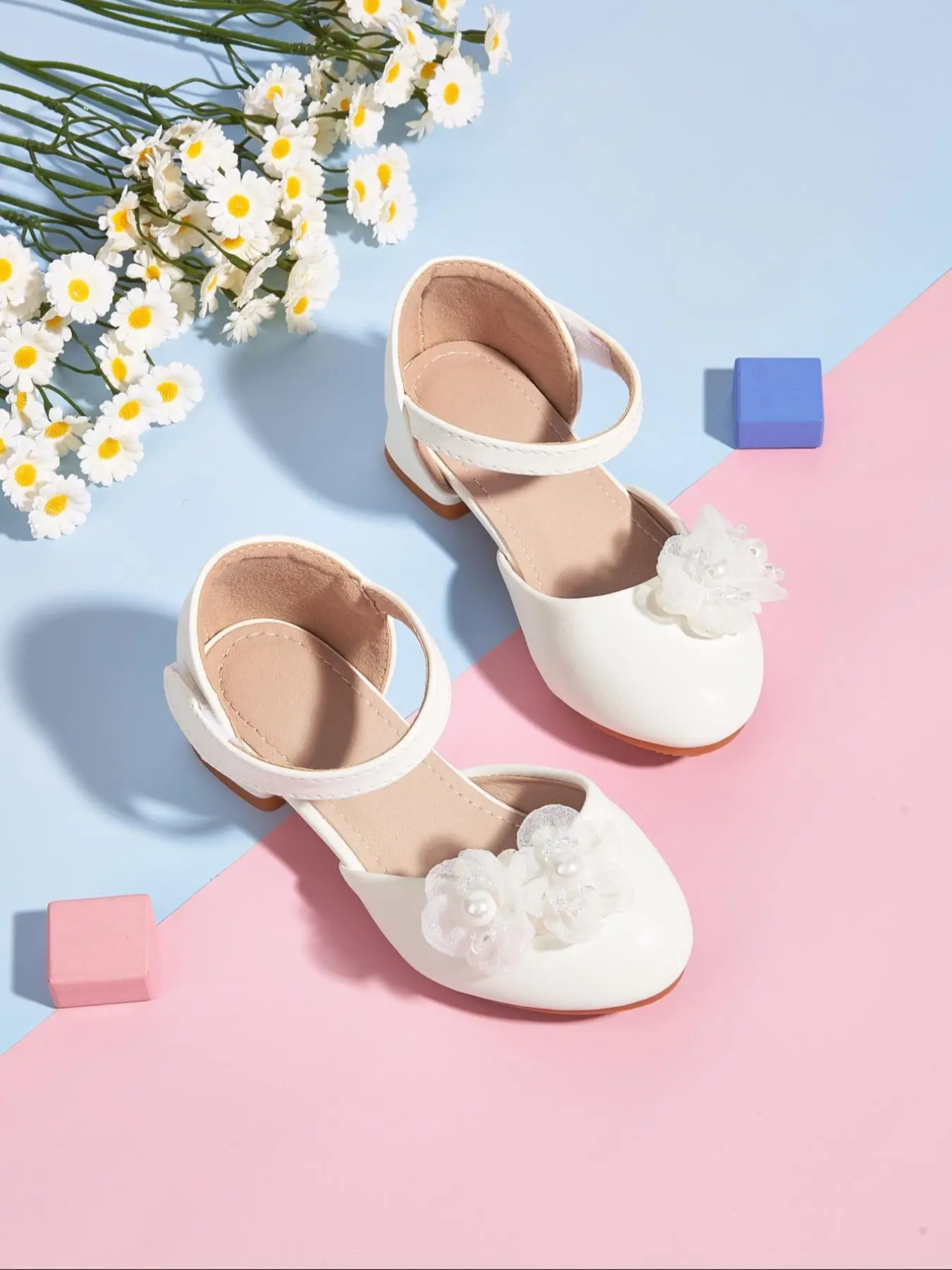 Girl's Elegant Flower Decorated Flat Shoes, Cute Comfortable Princess Shoes for Party, Daily Clothing Decor, Trendy All-match Flats for Girls