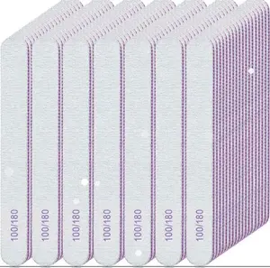 100/180 Nail Files 50 Pack- Pack of 50 pcs Nail Care Tools with 100/180 Grit for Precision Grinding