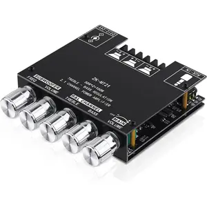 ZK-MT21 Bluetooth 5.0 Audio Amplifier Board 2.1 Channel 50W×2+100W Mini Subwoofer Power Amp HiFi Digital Audio Amp Module for Home Speakers 20-100W 4-8Ω DC 12-24V BT AUX Input Smartphone,Spring Glow Up