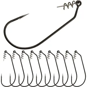 Swimbait Hooks for Bass Fishing - Soft Plastic Fishing Hooks with Centering Spring pin for Soft Plastic Swim Baits and Worm Lure Baits