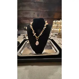 Purple petal baroque with large baroque pendant necklace