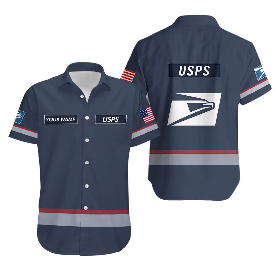 Personalized Name Postal Service 3D Hawaiian Shirt Unisex's