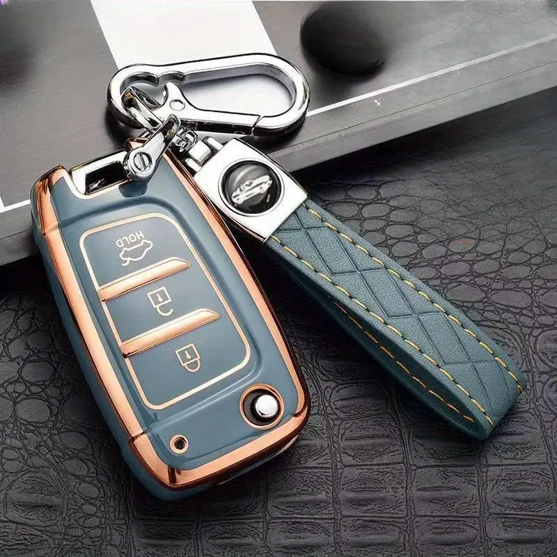 [Hyundai Key Cover] Hyundai TPU Car Flip Key Fob Cover Case | for Tucson, Sonata, Elantra, I40, Celesta, I35, Shell Holder, Keyless Cap Accessories