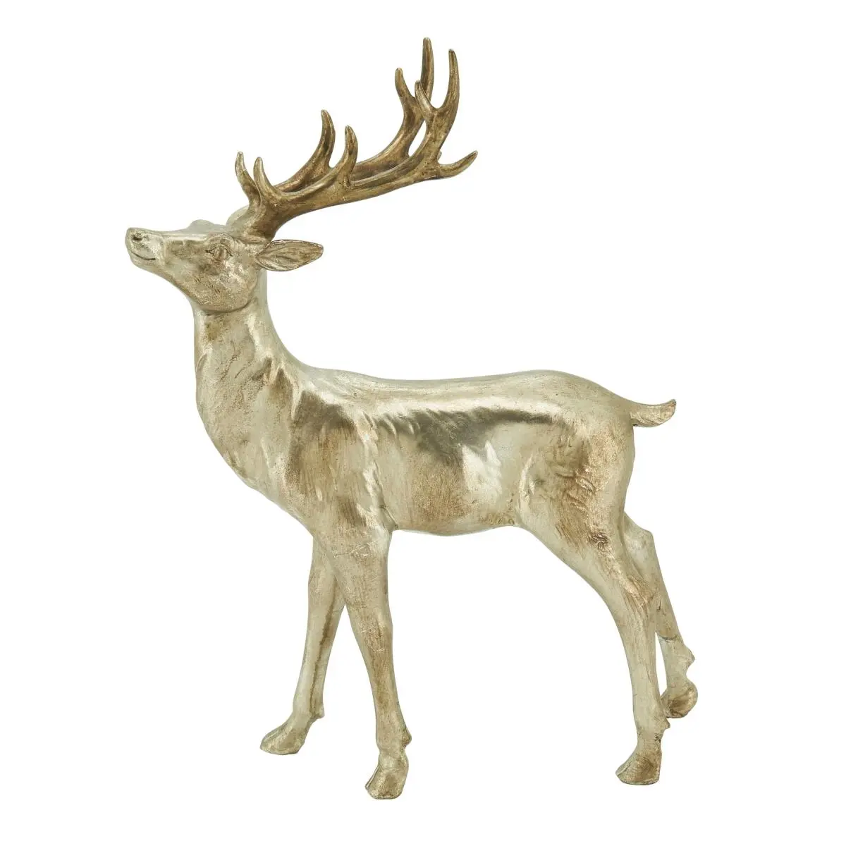 Saro Lifestyle XD292.S12 12 in. Classical Silver Resin Standing Deer Figurine - 1.5 lbs. House Home Decor Accent, Gift Option for Statues & Figurines Enthusiasts, Figurines, Statues & Bobbleheads