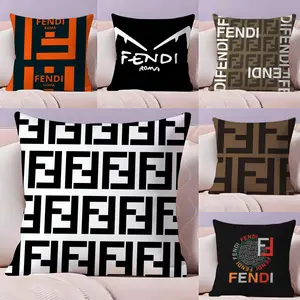 Fashion Fendi Cushion Cover Plush Reversible Pillow Cover: Perfect for Car Rides, Sofa Lounging, Bedroom Relaxation & More A Thoughtful Gift for Loved Ones!